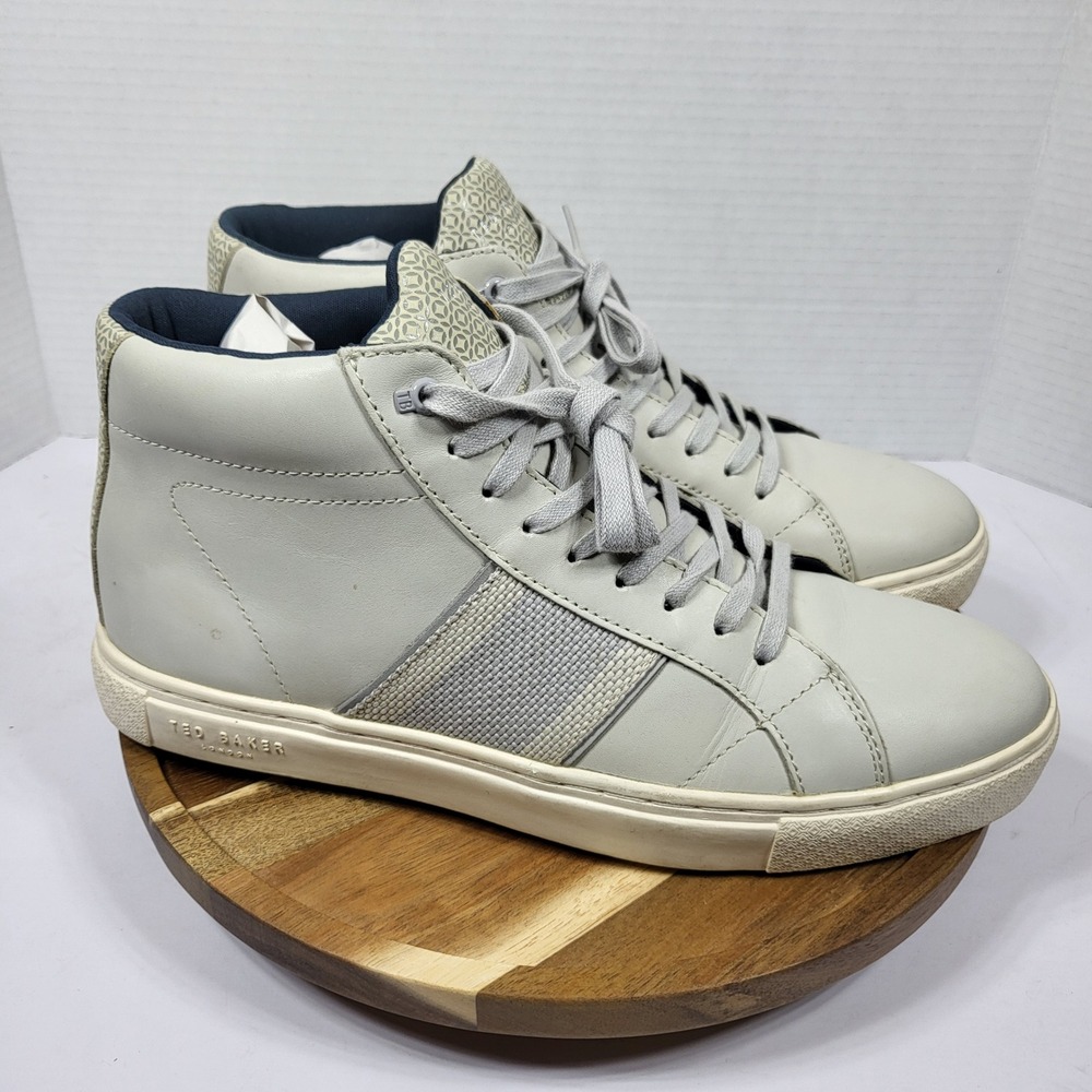 Ted Baker CRUUW Mens Grey Leather High Top Sneakers US 9 EU 42 UK 8